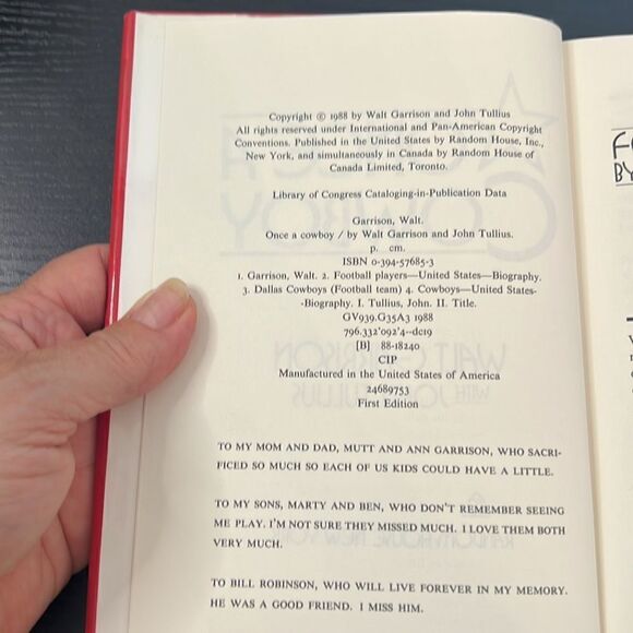 Book ~ Walt Garrison Once a Cowboy - First Edition Hardcover - Picture 3 of 4